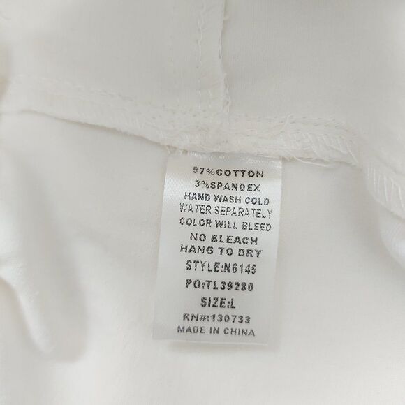 Umgee Wide Leg Crop Pants Womens Large White Floral Embroidered High Rise Cotton - Picture 10 of 10